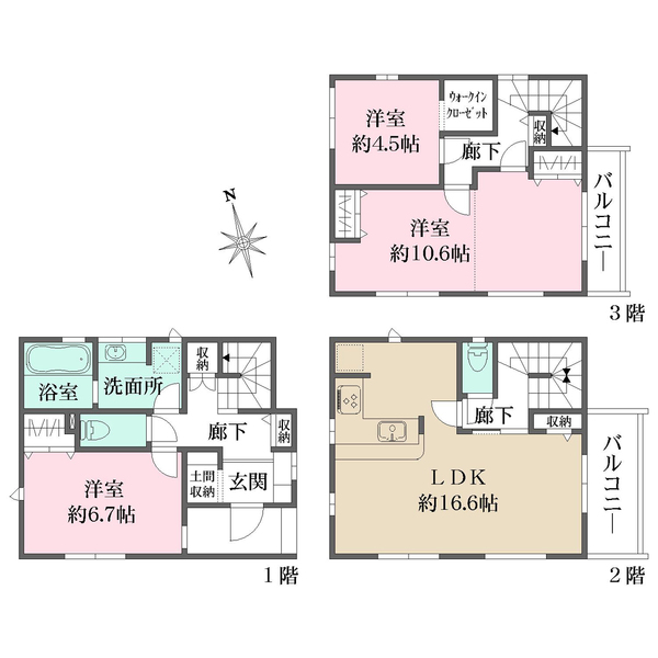 1号棟の間取図
