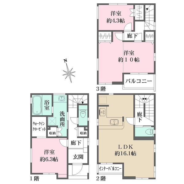 2号棟の間取図