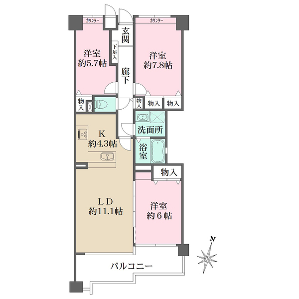 アジュール宝塚南口の間取図