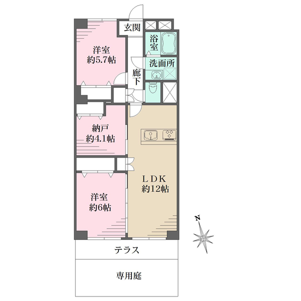 日興甲東園スカイマンションの間取図