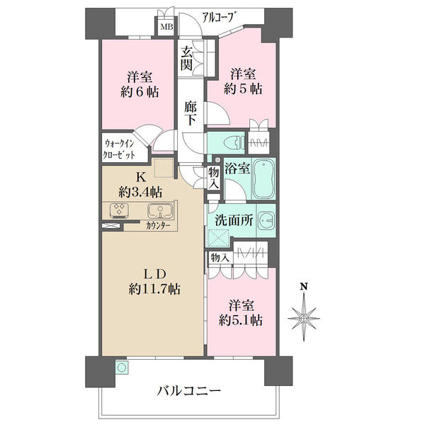 ジオ西宮北口ガーデンズの間取図