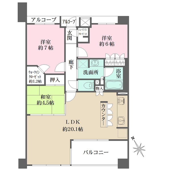 ザ・パークハウス甲子園若草町の間取図