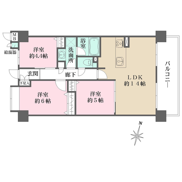 西宮東町アーバンコンフォートの間取図