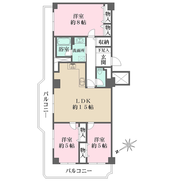 甲子園スカイハイツの間取図