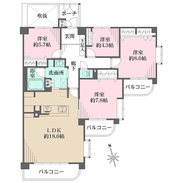 ステイツ逆瀬川・宝梅の間取図