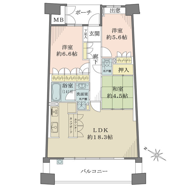 リーデンススクエア宝塚リバージュの間取図