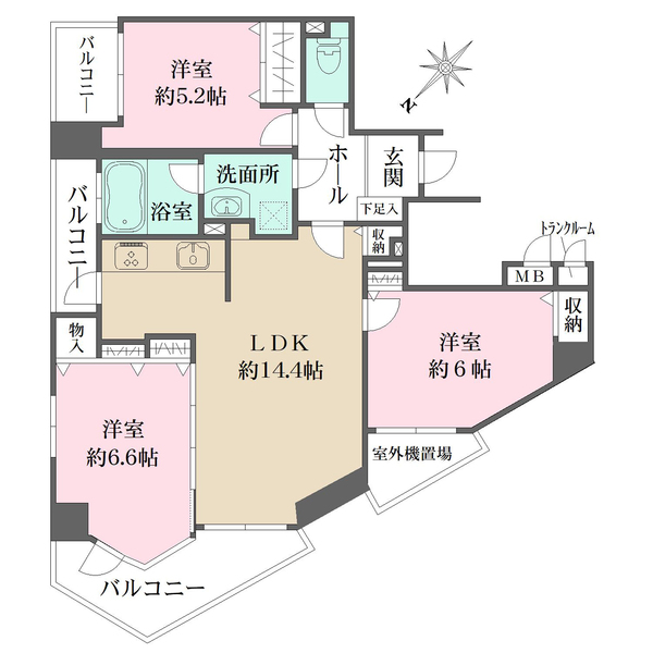 プリオーレ23甲子園一番町エッセンシエルの間取図
