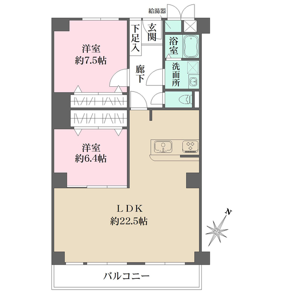 日商岩井芦屋マンションの間取図