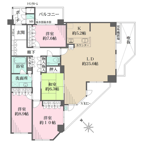 アーバンビュー芦屋山手D棟の間取図