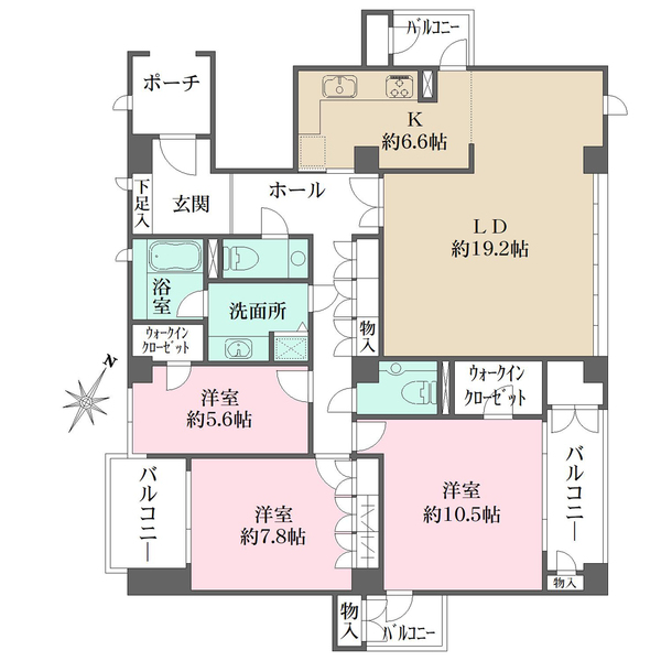フローラ芦屋フラットの間取図
