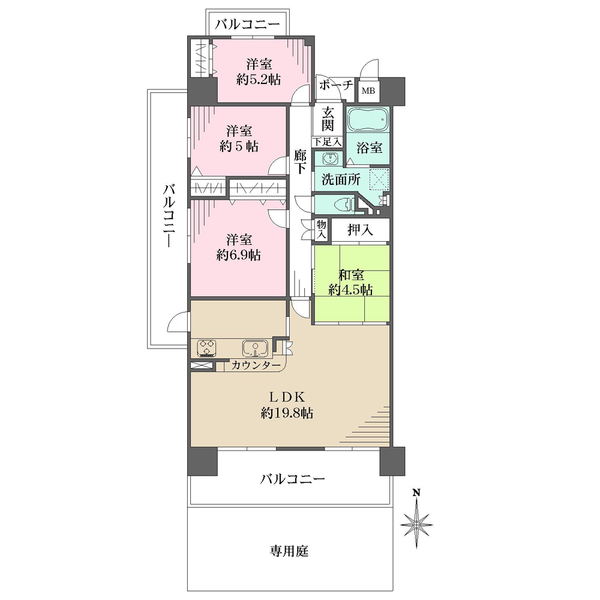 芦屋ハイタウンの間取図