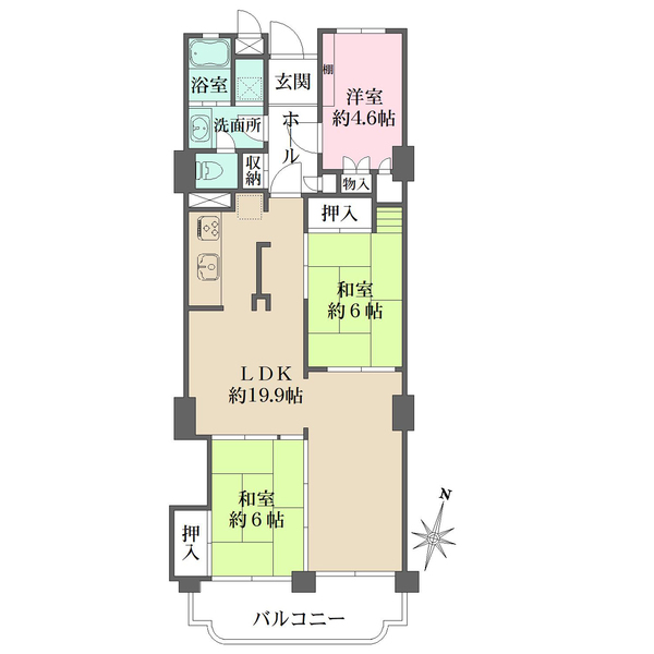 グランドハイツ甲陽園の間取図