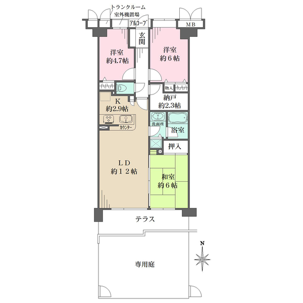ルネ芦屋川ロザリウムの間取図