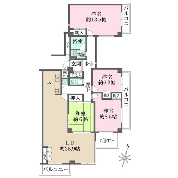 夙川羽衣町パークハイムの間取図