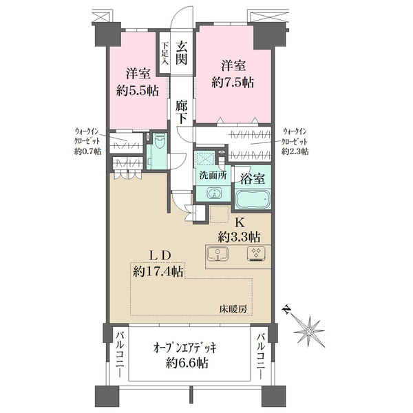 ヴェレーナシティ夙川パークナードの間取図
