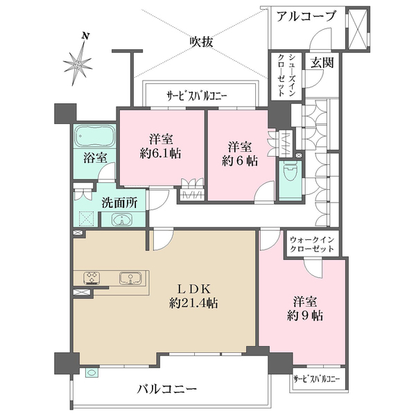 ブランズ芦屋翠ヶ丘の間取図