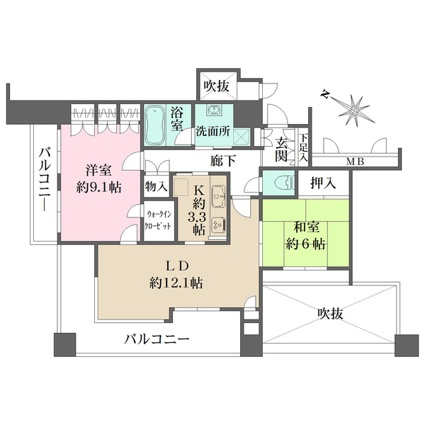 ステイツクレスト芦屋業平の間取図