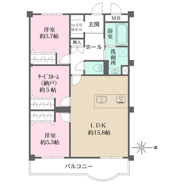 コボリマンション夙川老松台A棟の間取図