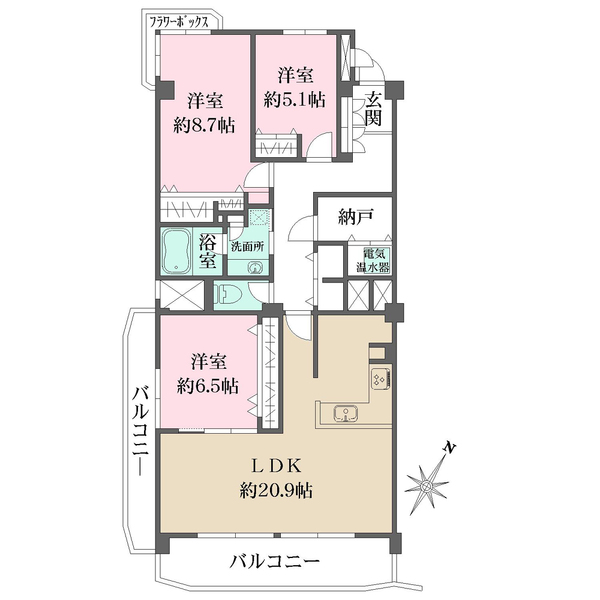 芦屋パークマンションの間取図