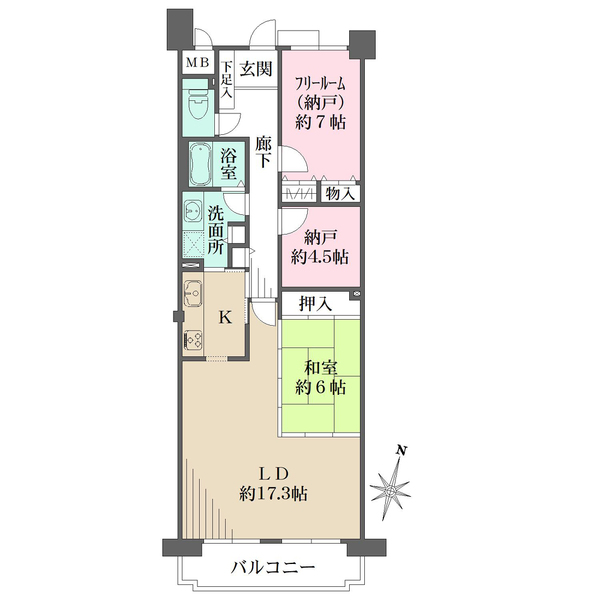 芦屋パインクレストの間取図