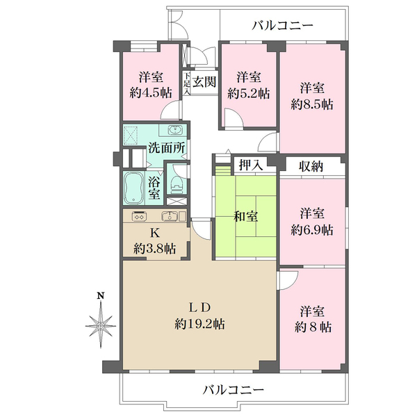 苦楽園ヒルズ２号棟の間取図