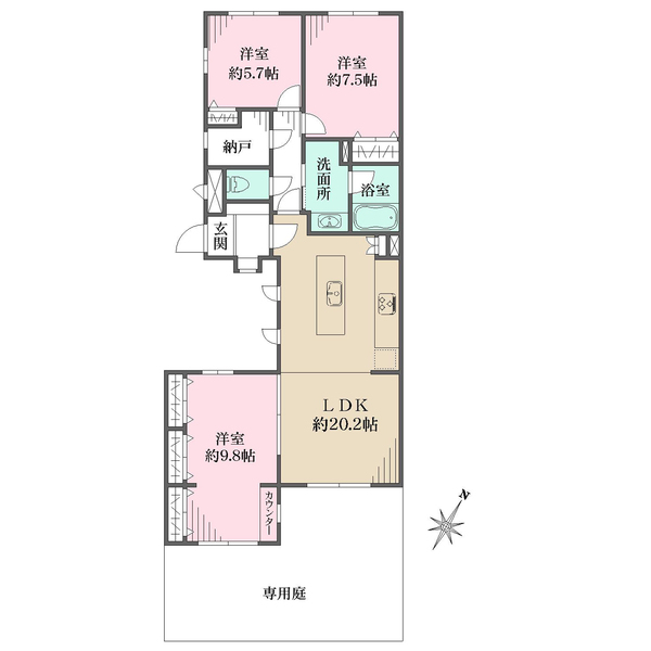 RICイーストコート4番街1番館の間取図
