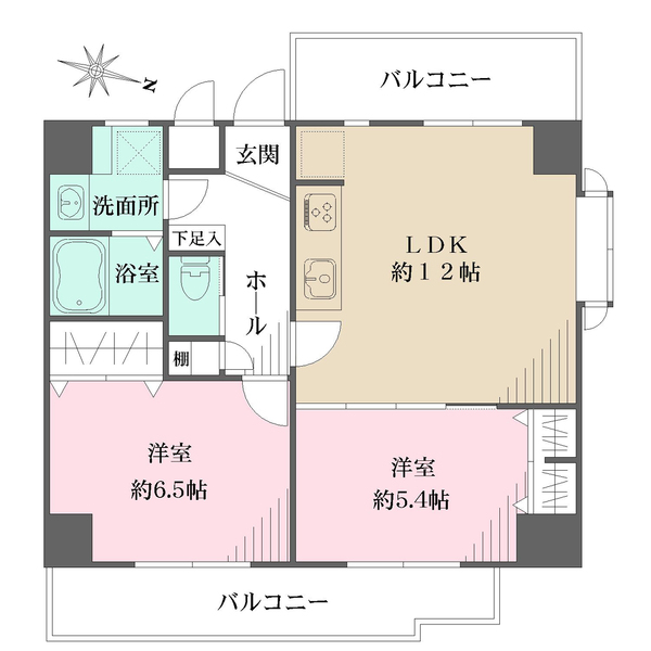 ヴェルドール六甲道の間取図