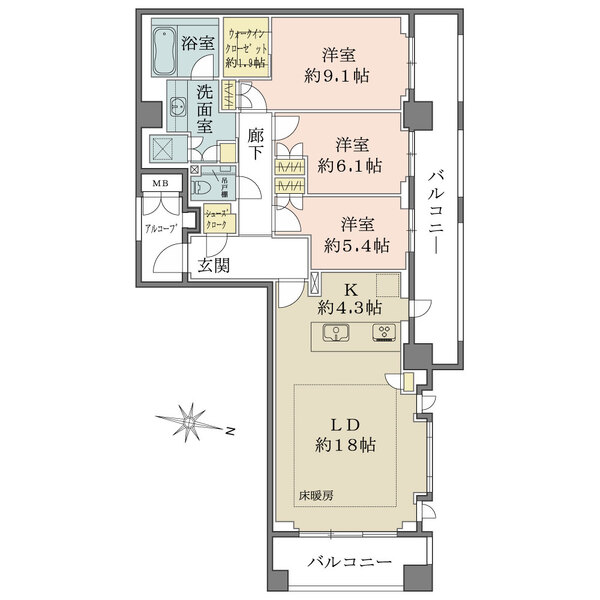 グランドメゾンThe住吉本町の間取図