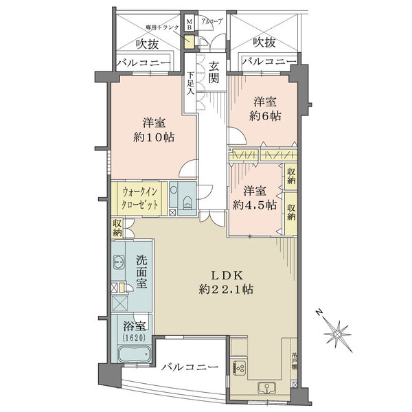ヴェルティ－ク住吉川の間取図