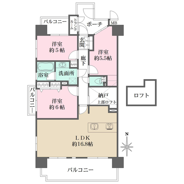 パレス灘・六甲の間取図