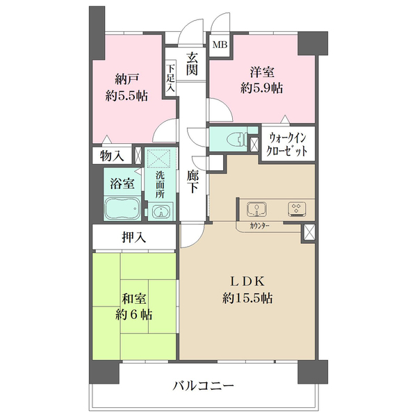 ローズヴィラ東加古川の間取図