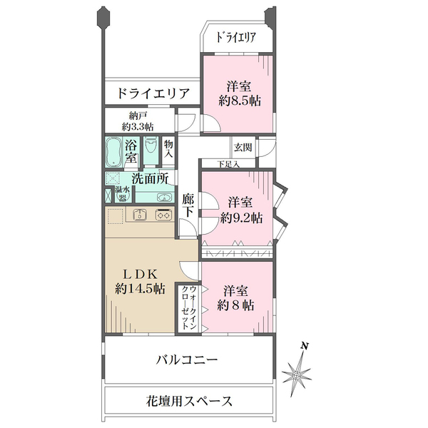 シャンボール第2岡本の間取図