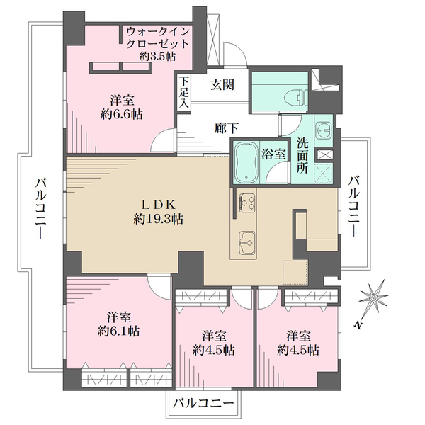 東灘ロイヤルマンションの間取図