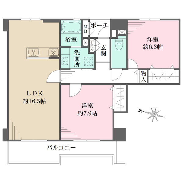 RICイーストコート5番街西棟の間取図