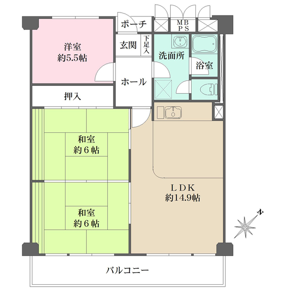 御影サニーハイツの間取図