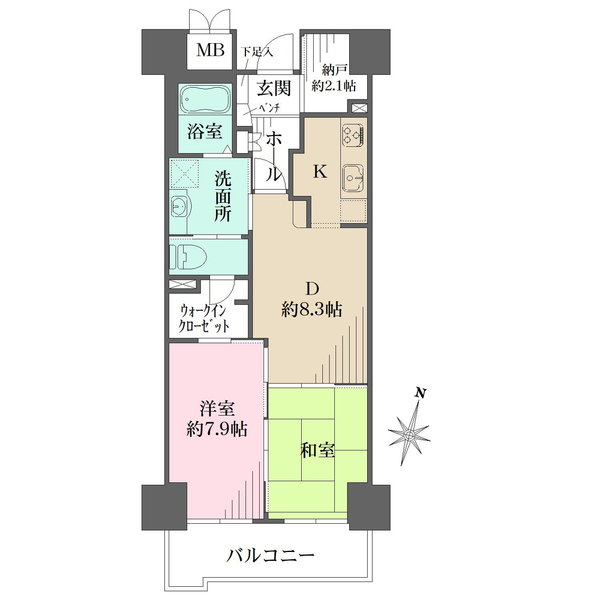 RICイーストコート11番街 2番館の間取図