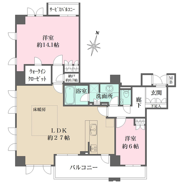 シエリア神戸北野坂の間取図
