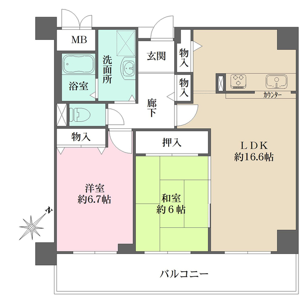 湊川パークサイドの間取図