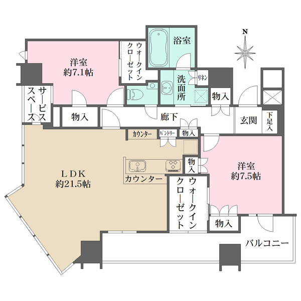 パークタワー北浜の間取図