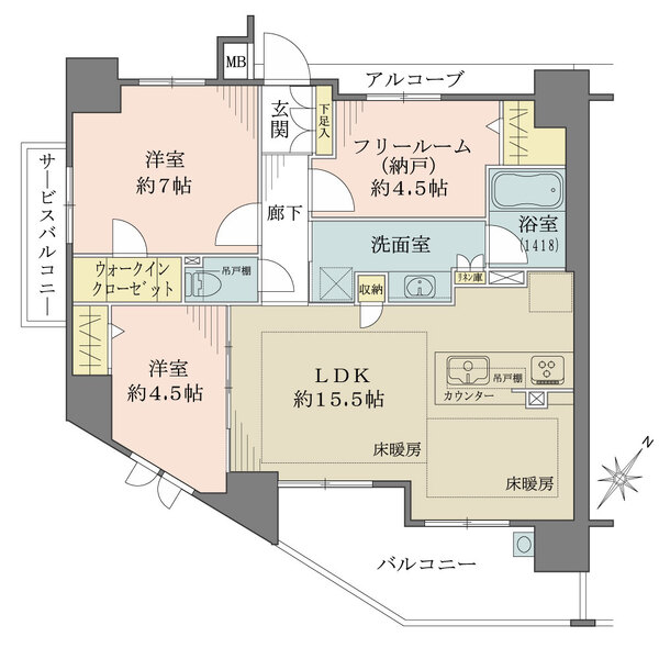 プレサンスロジェ王子公園の間取図