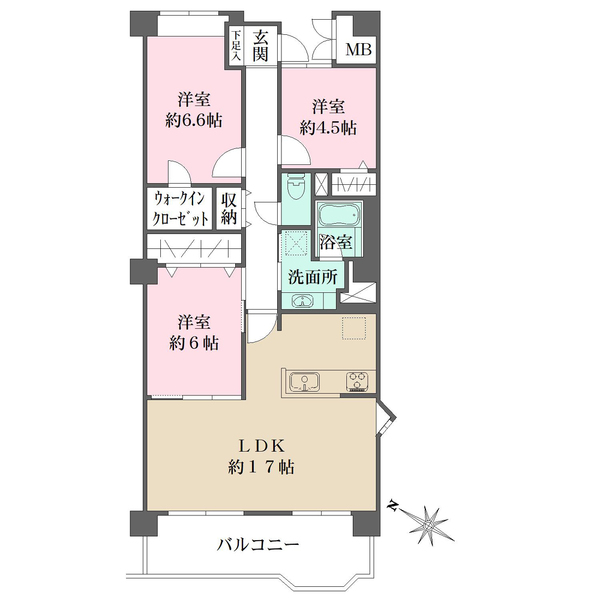 ポートピアプラザE棟の間取図