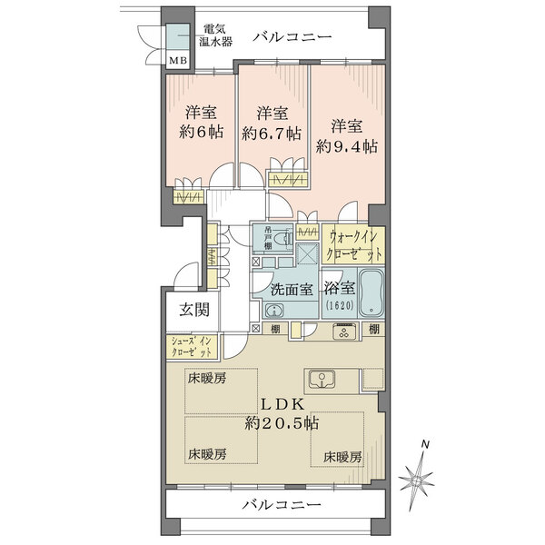 グランフォート岡本の間取図