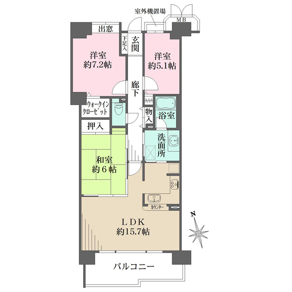 ジェームス山ヒルズ参番館の間取図