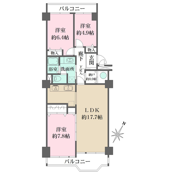 ポートピアプラザF棟の間取図