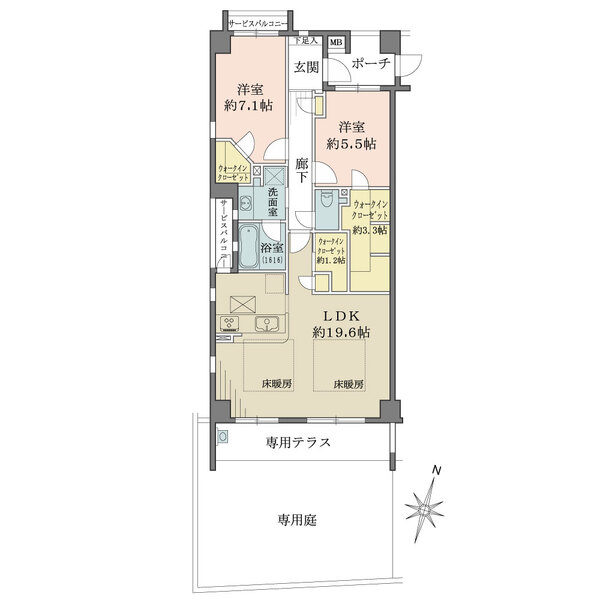 ハイネスピア六甲薬師通の間取図