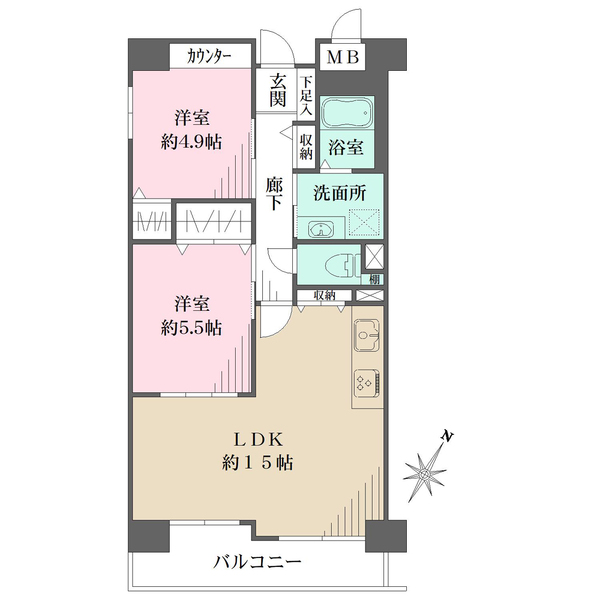 レーベン三宮の間取図