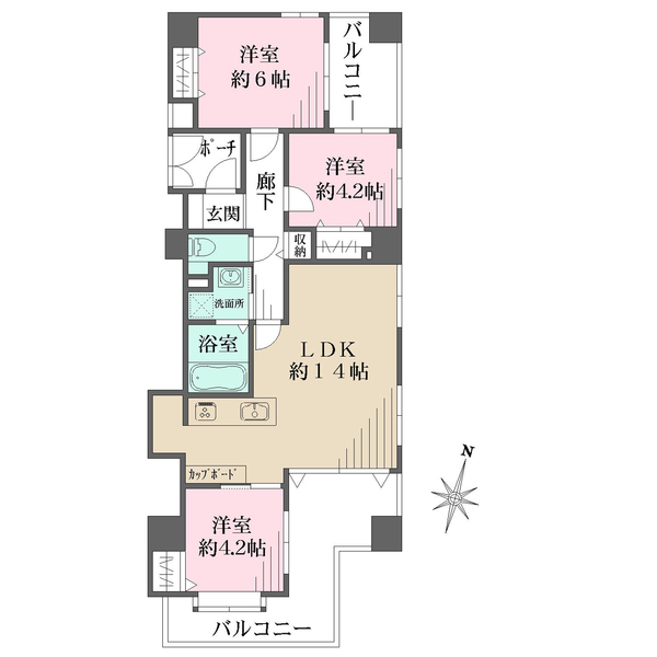 ワコーレアーバンフラッツ三宮東の間取図