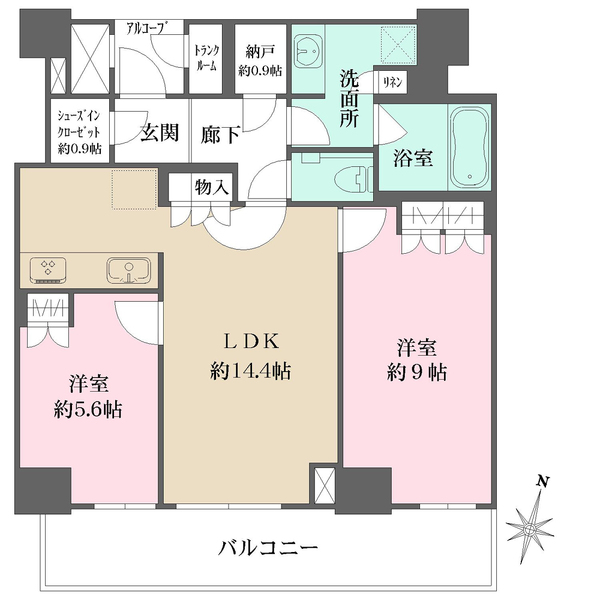 ザ・パークハウス神戸ハーバーランドタワーの間取図
