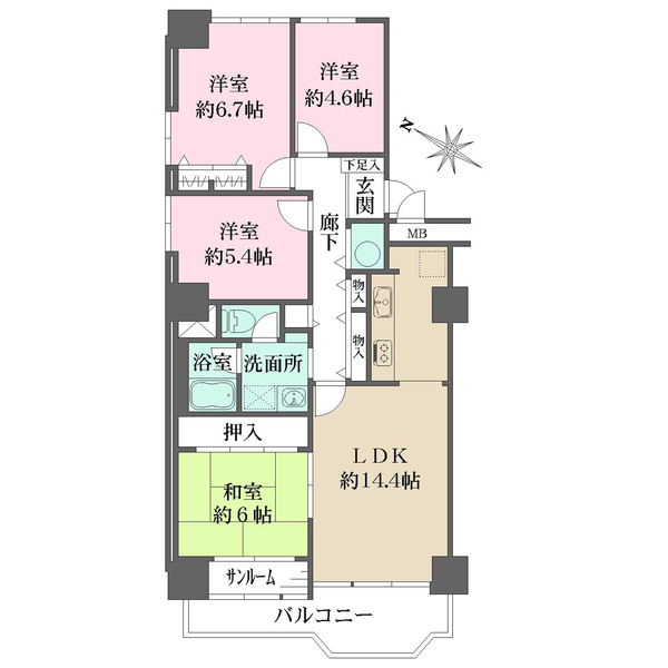 ポートピアプラザD棟の間取図