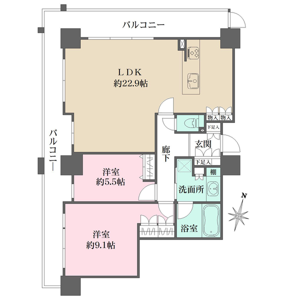 ライオンズタワー神戸元町の間取図